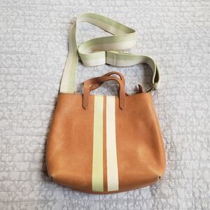 Madewell Tan and Green Women's Leather Bag